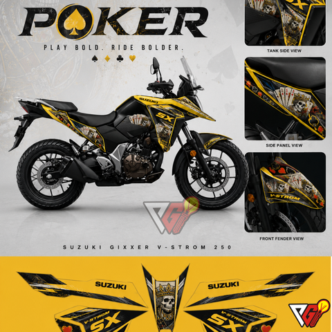Suzuki V-Strom 250 - Poker Skull King Wrap