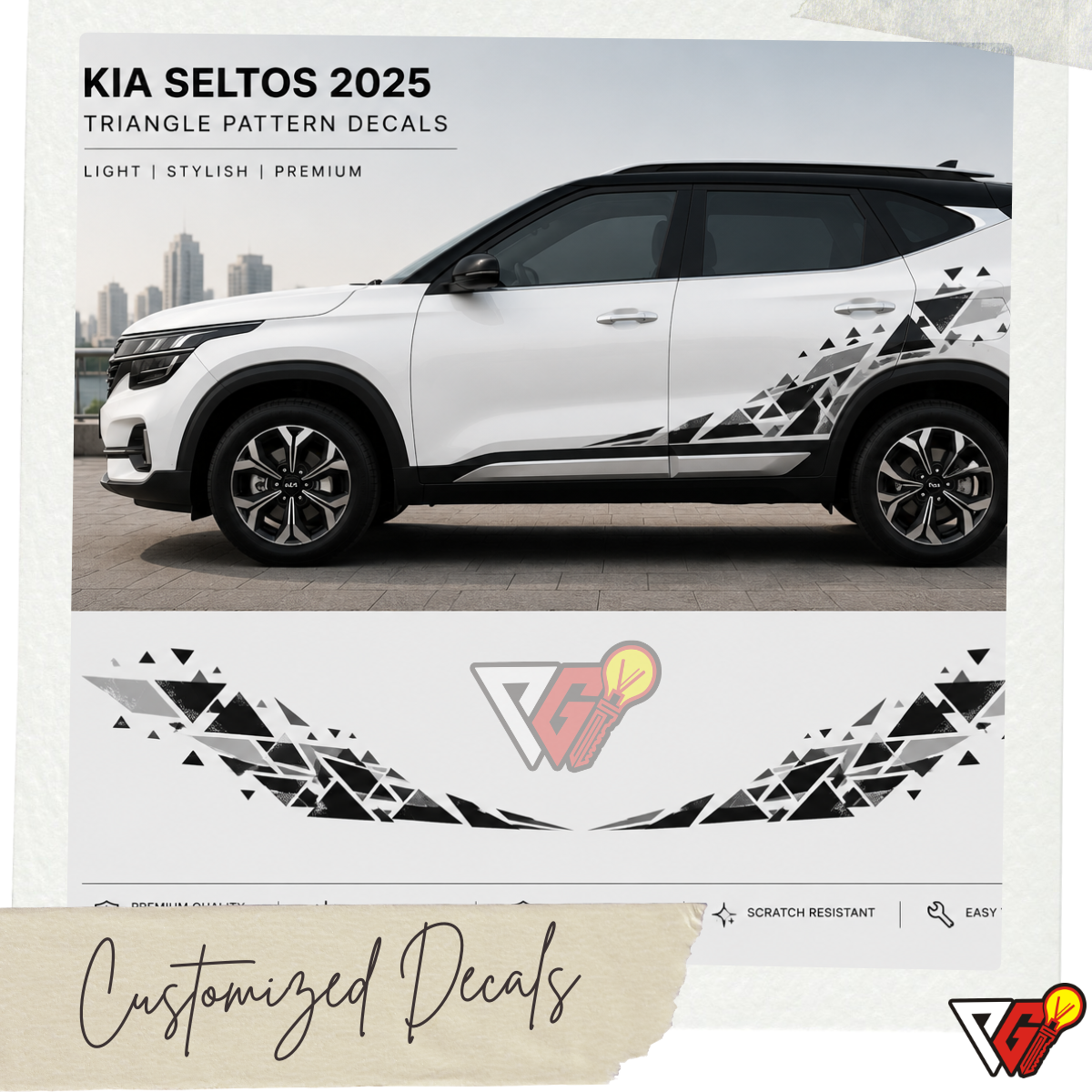 Kia Seltos 2025 - Triangle Pattern Decal