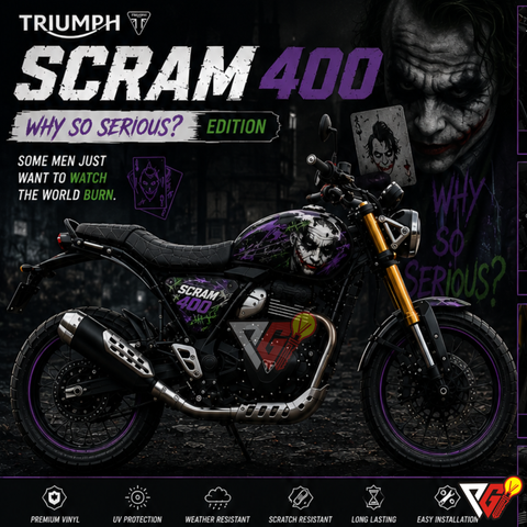 Triumph Scrambler 400X - Grinning Villain Wrap