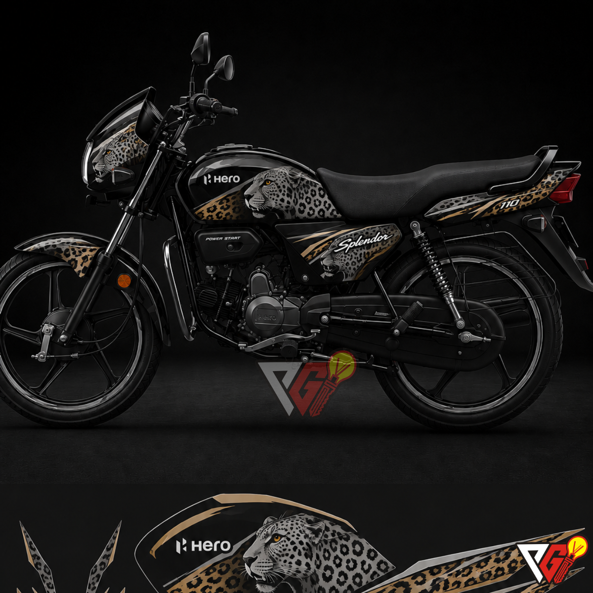 Hero Splendor - Leopard Wrap