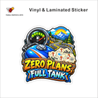 Zero Plans, Full Tank funny bike warning sticker - matte laminated vinyl
