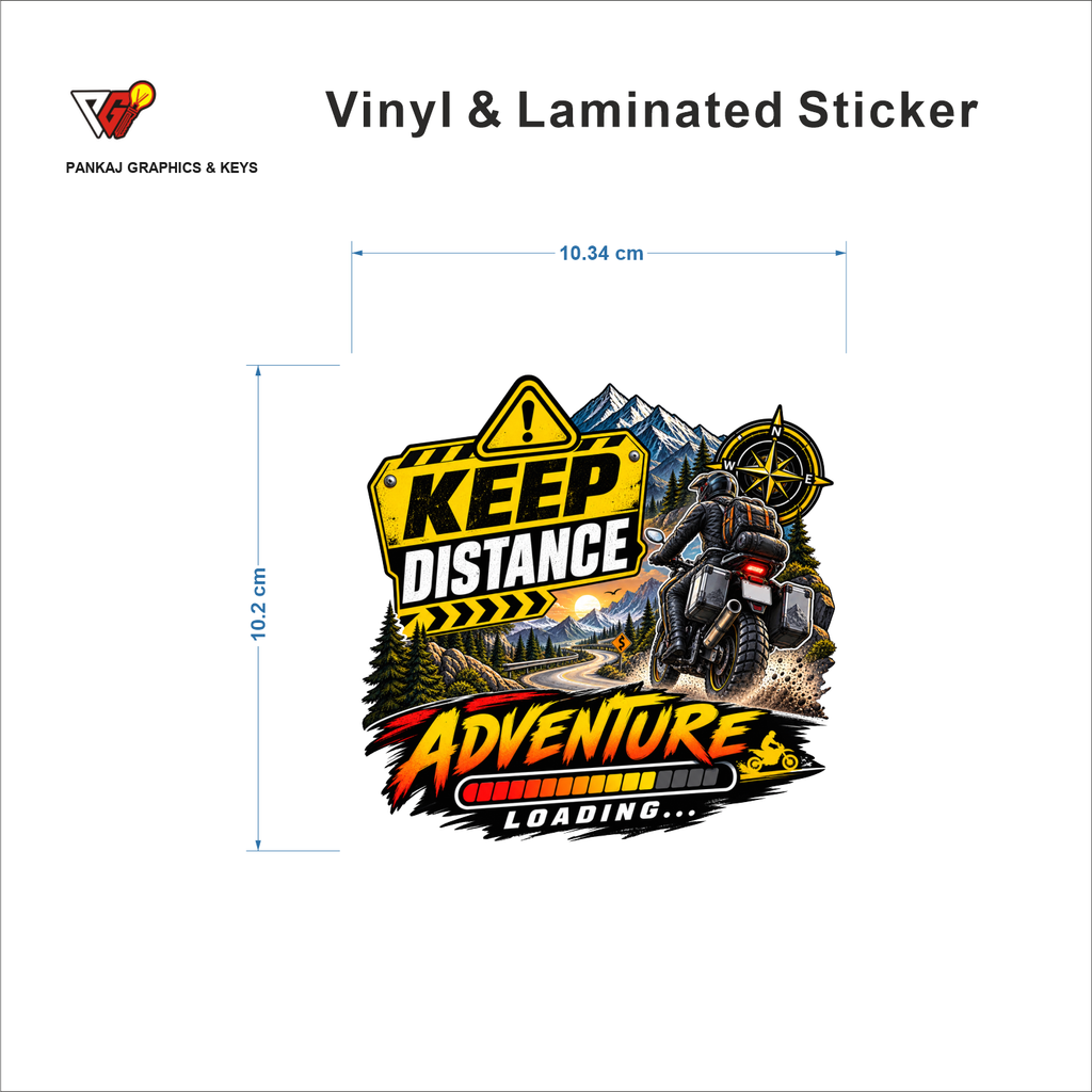 Keep Distance - Adventure Loading sticker size 10.34 cm x 10.2 cm