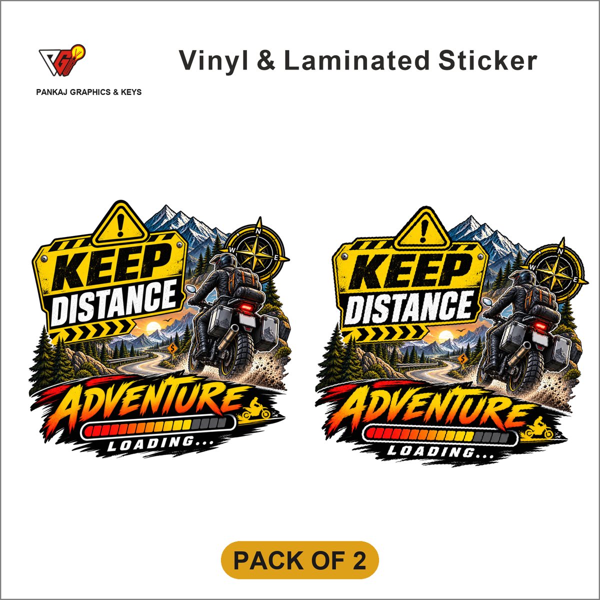 Keep Distance - Adventure Loading sticker - Pack of 2
