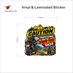 Caution - Professional Wrong-Turn Taker sticker size 10.19 cm x 10.2 cm