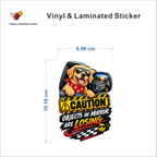 Caution - Objects In Mirror Are Losing sticker size 6.86 cm x 10.16 cm