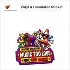 Traffic Violation - Music Too Loud, Fine: One Dance funny car warning sticker - matte laminated vinyl