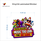 Traffic Violation - Music Too Loud, Fine: One Dance sticker size 11.07 cm x 10.16 cm