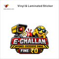 E-Challan - Offence: Excessive Swag, Fine: â‚¹0 funny car warning sticker - matte laminated vinyl