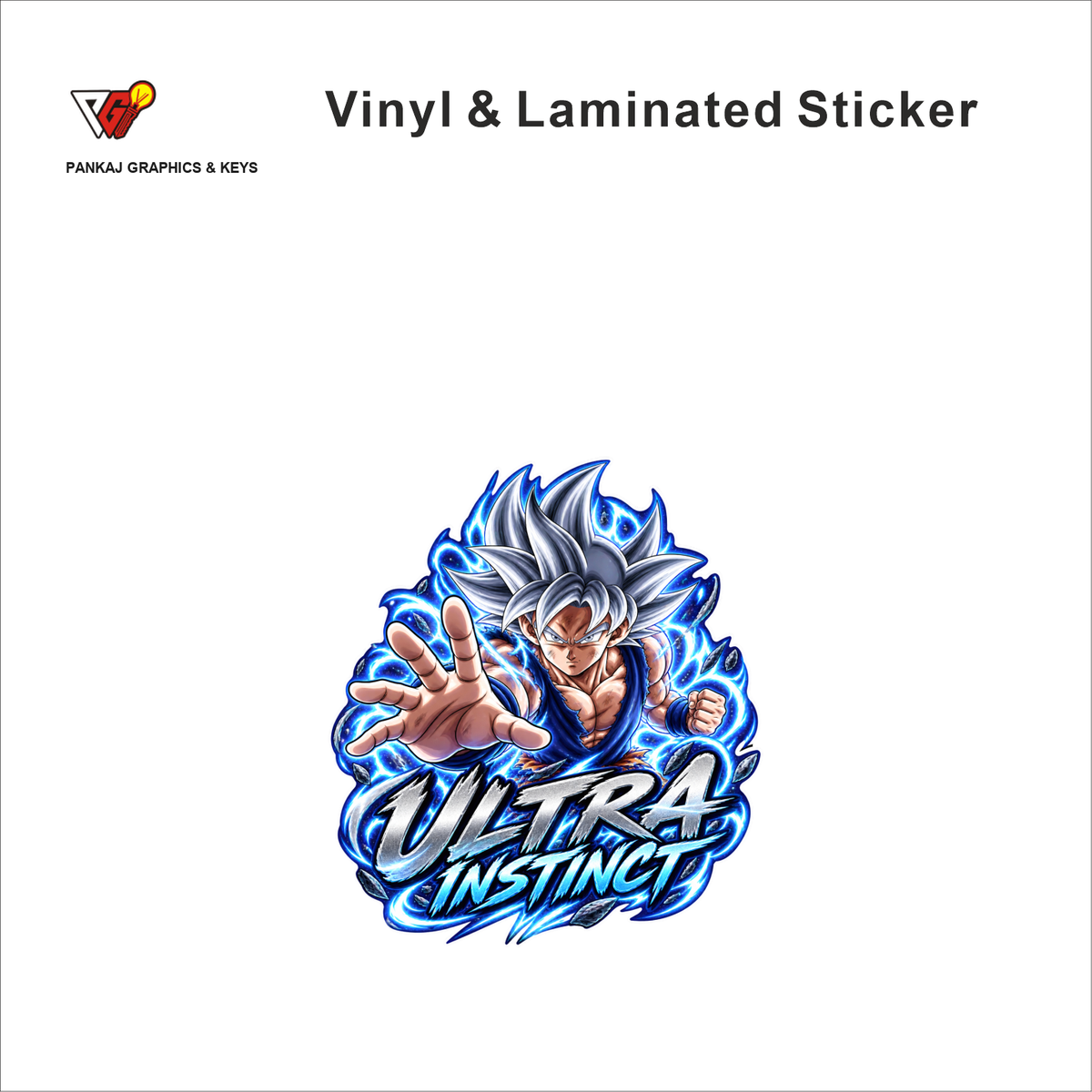 Ultra Instinct anime sticker - matte laminated vinyl