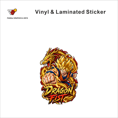 Dragon Fist anime sticker - matte laminated vinyl