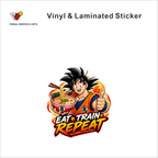Eat Train Repeat anime sticker - matte laminated vinyl