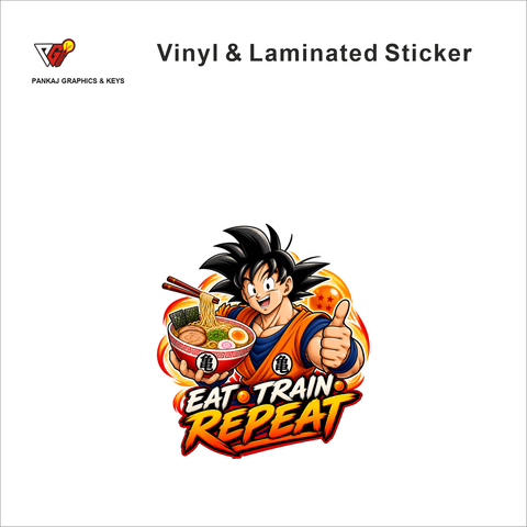Eat Train Repeat anime sticker - matte laminated vinyl