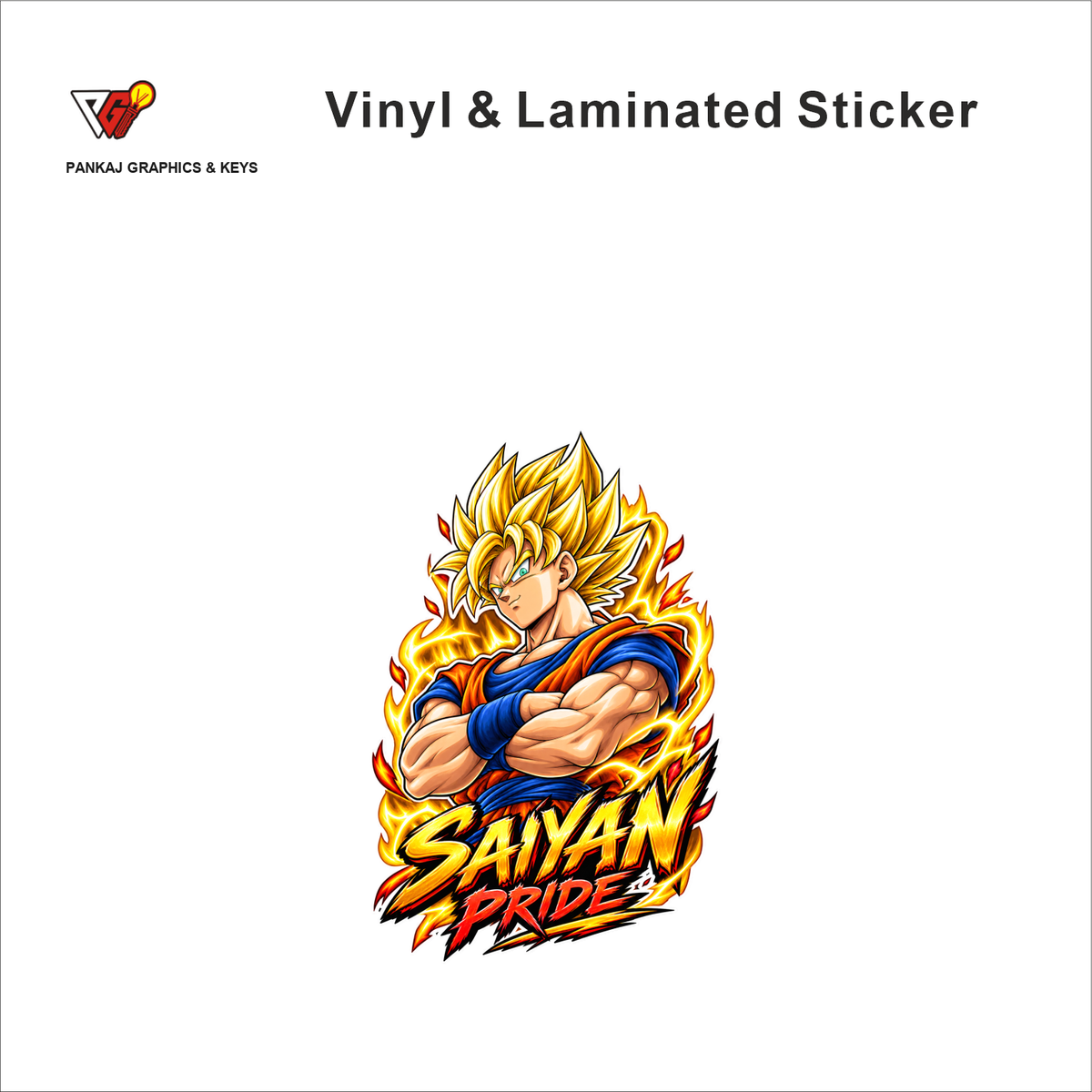 Saiyan Pride anime sticker - matte laminated vinyl