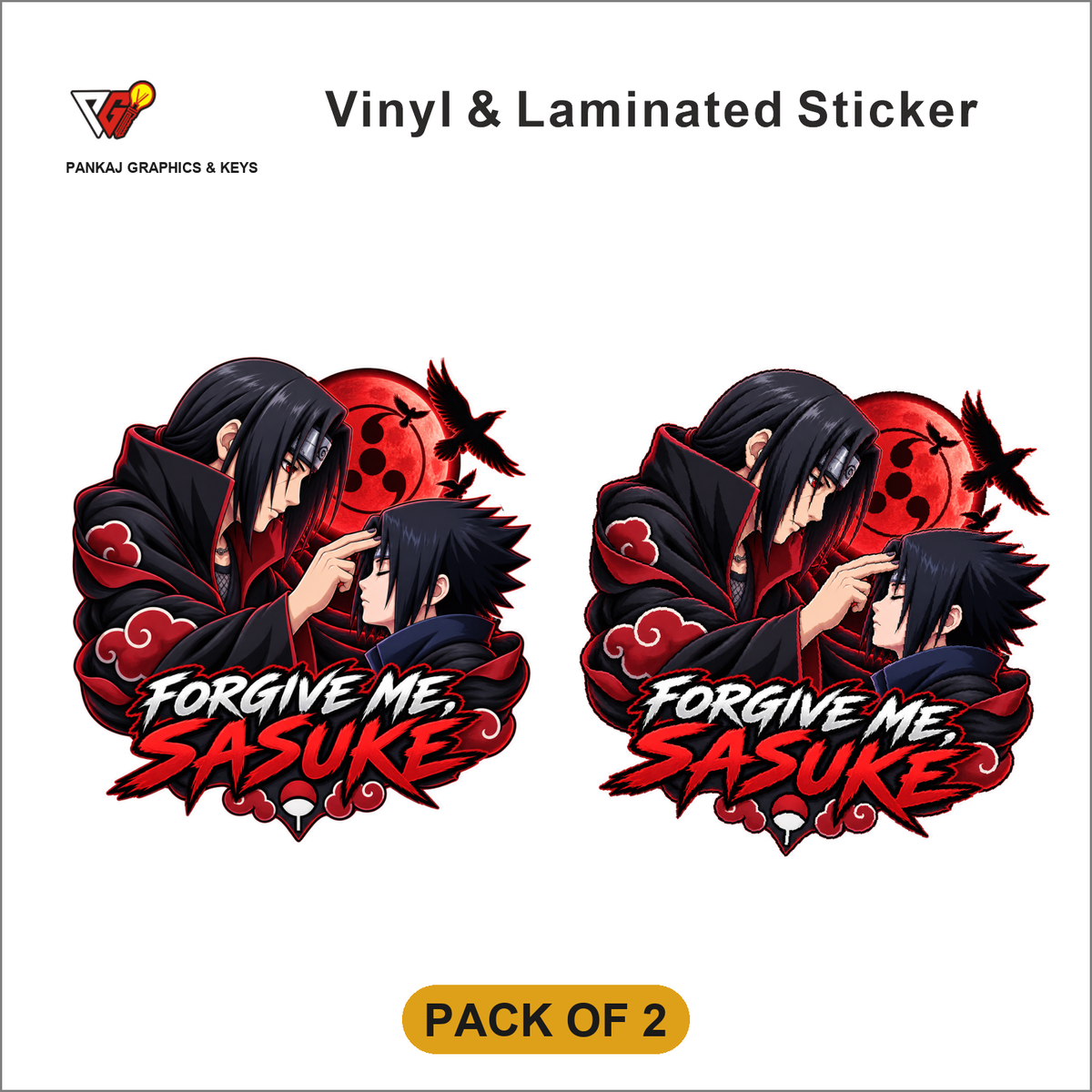 Forgive Me, Sasuke sticker - Pack of 2