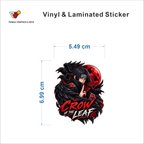Crow of the Leaf sticker size 5.49 cm x 6.99 cm