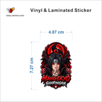Mangekyo Sharingan sticker size 4.87 cm x 7.27 cm