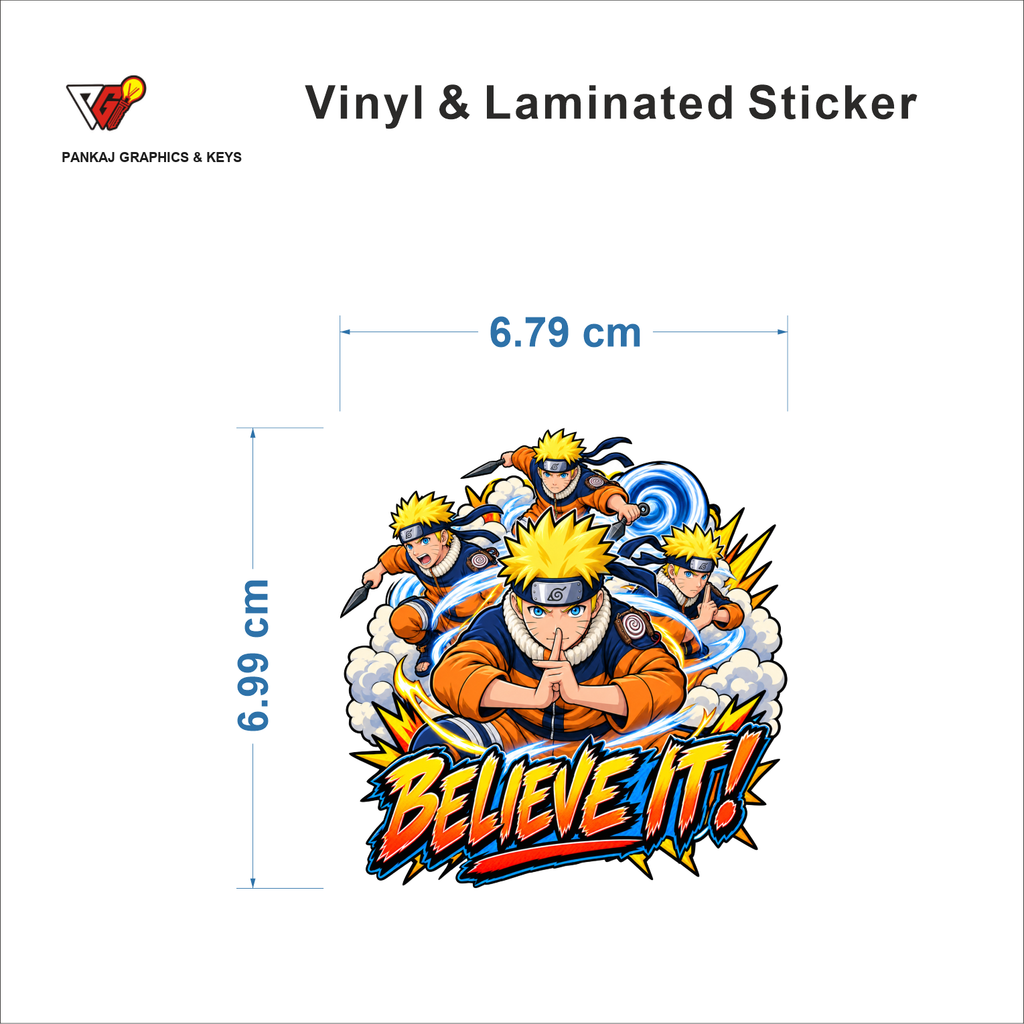 Believe It! sticker size 6.79 cm x 6.99 cm