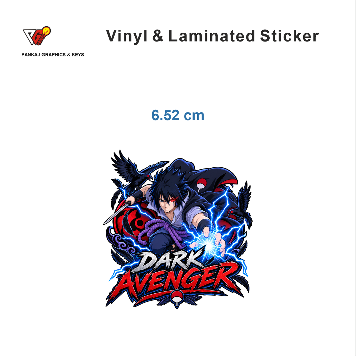 Dark Avenger anime sticker - matte laminated vinyl