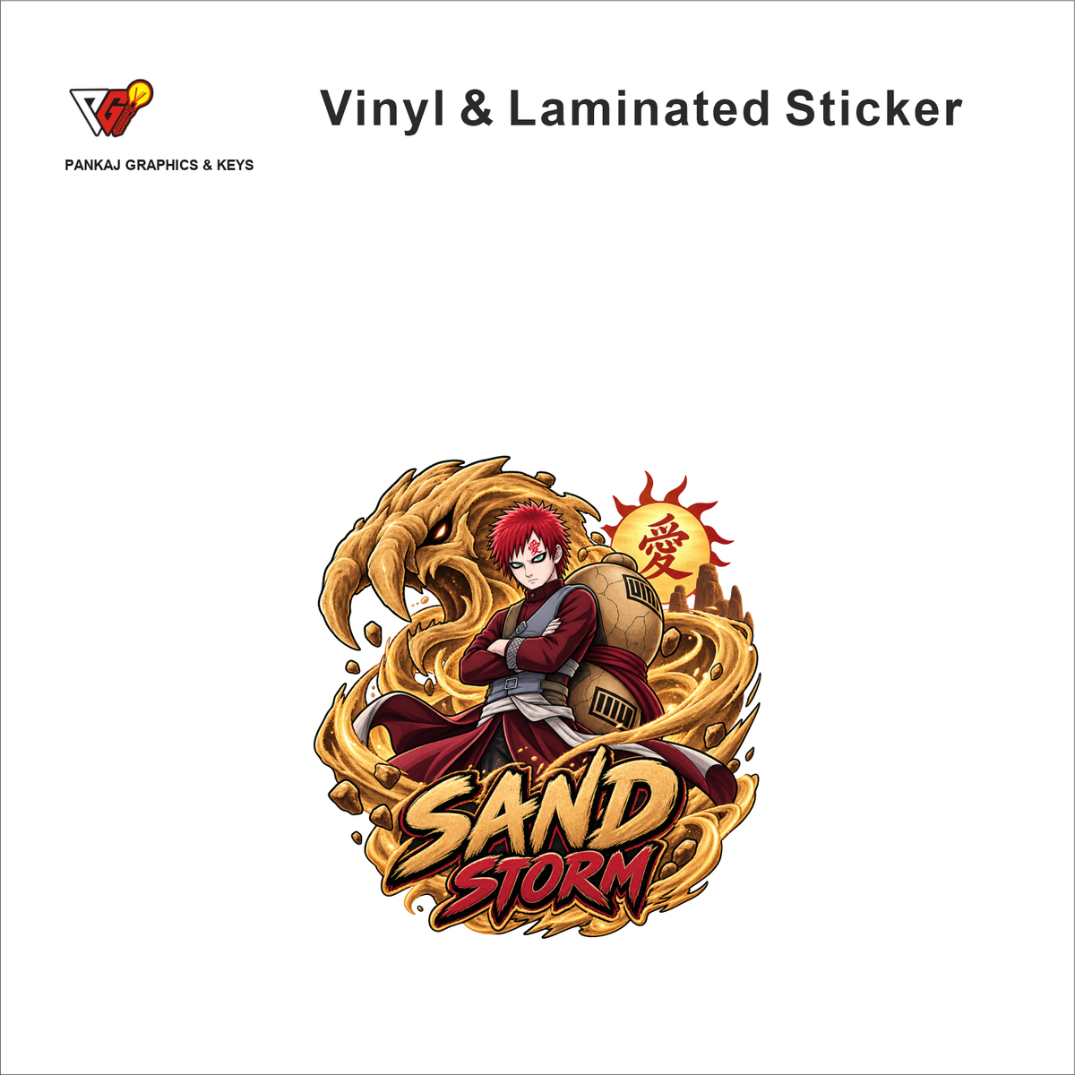 Sand Storm anime sticker - matte laminated vinyl