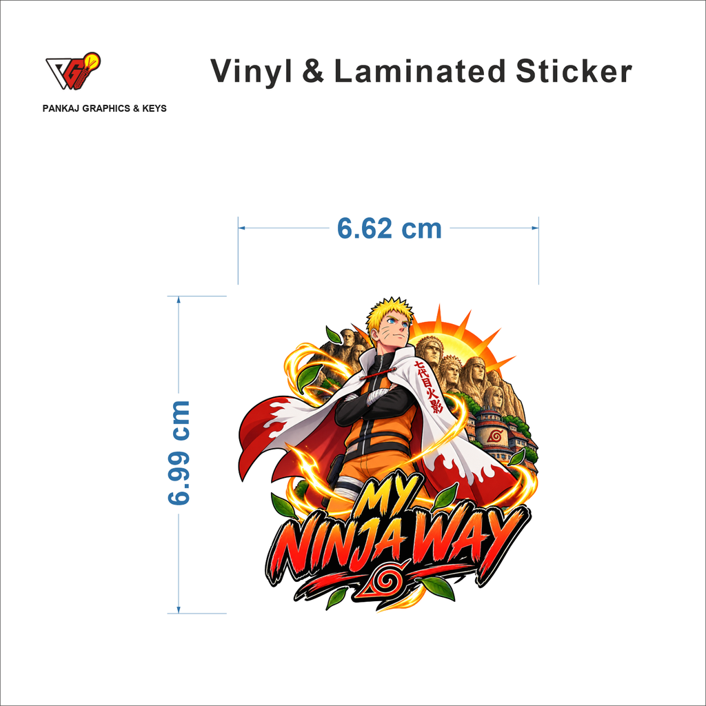 My Ninja Way sticker size 6.62 cm x 6.99 cm