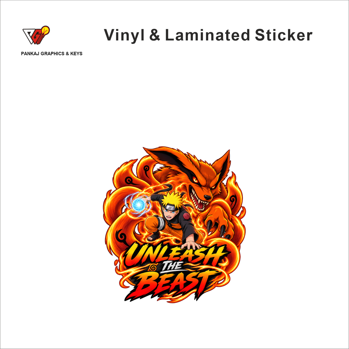 Unleash The Beast anime sticker - matte laminated vinyl