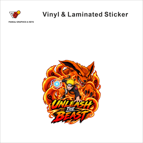 Unleash The Beast anime sticker - matte laminated vinyl
