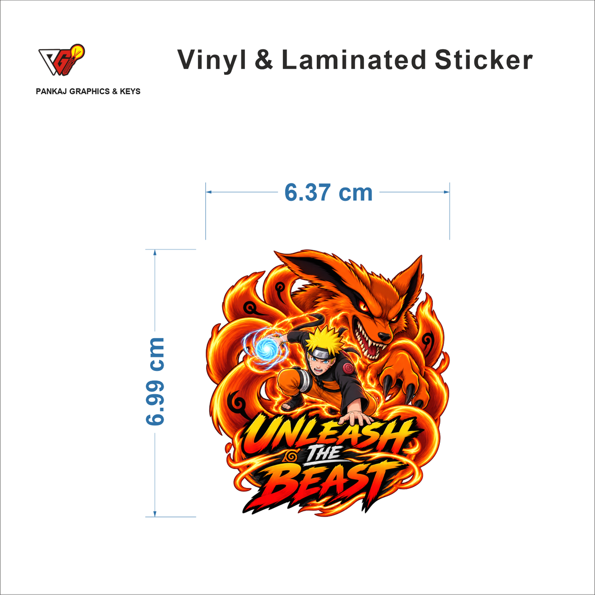 Unleash The Beast sticker size 6.37 cm x 6.99 cm