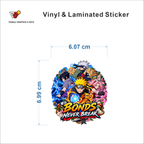 Bonds Never Break sticker size 6.07 cm x 6.99 cm