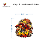 Sage Mode sticker size 6.37 cm x 6.99 cm