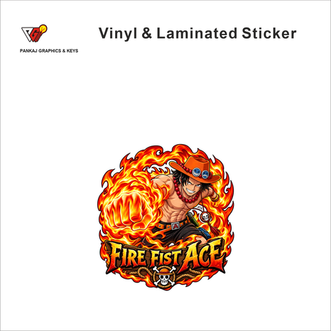 Fire Fist Ace anime sticker - matte laminated vinyl