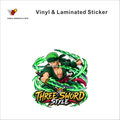 Three Sword Style anime sticker - matte laminated vinyl