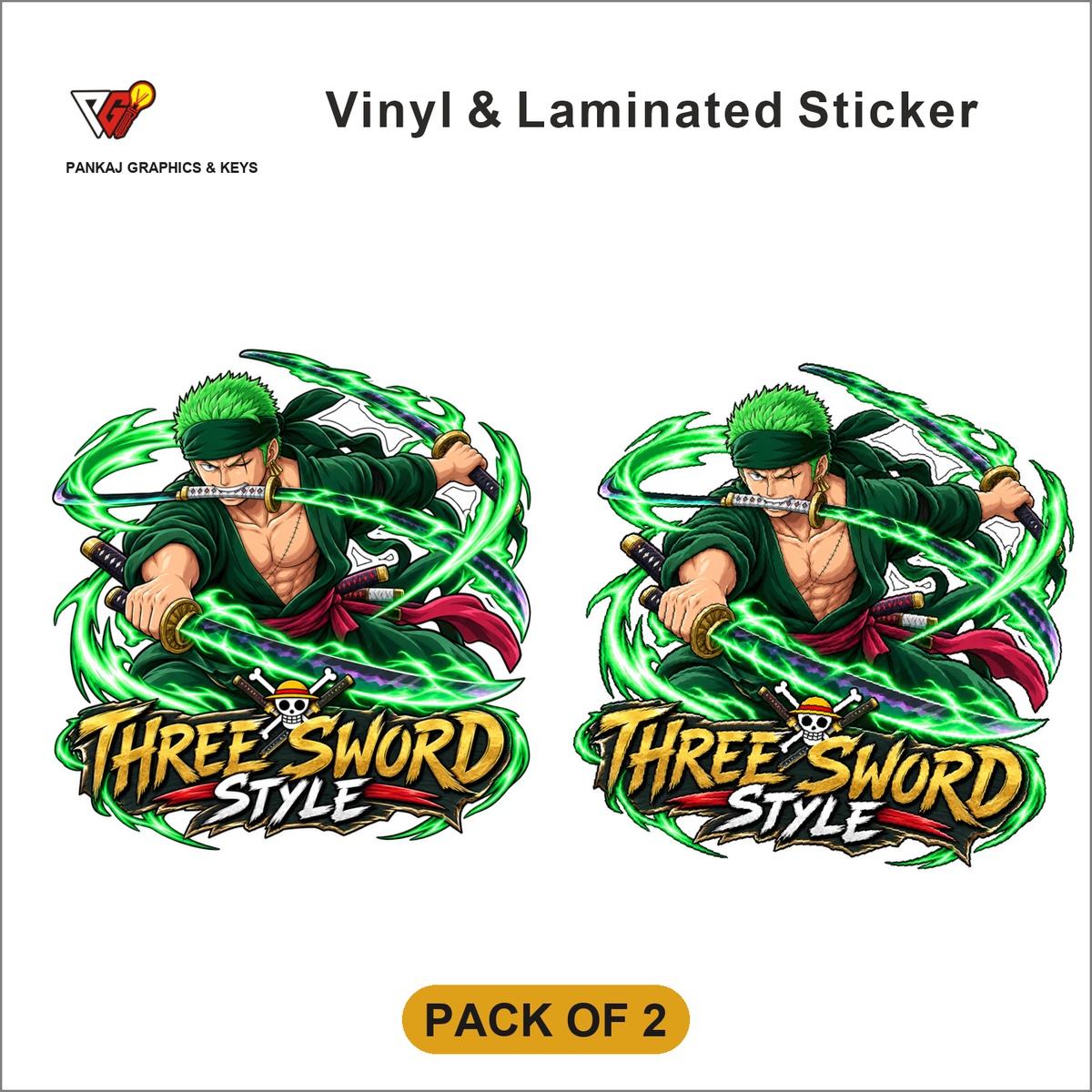 Three Sword Style sticker - Pack of 2