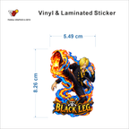 Black Leg sticker size 5.49 cm x 8.26 cm