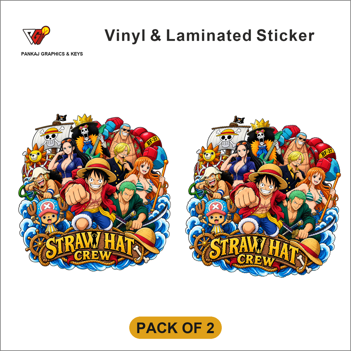 Straw Hat Crew sticker - Pack of 2