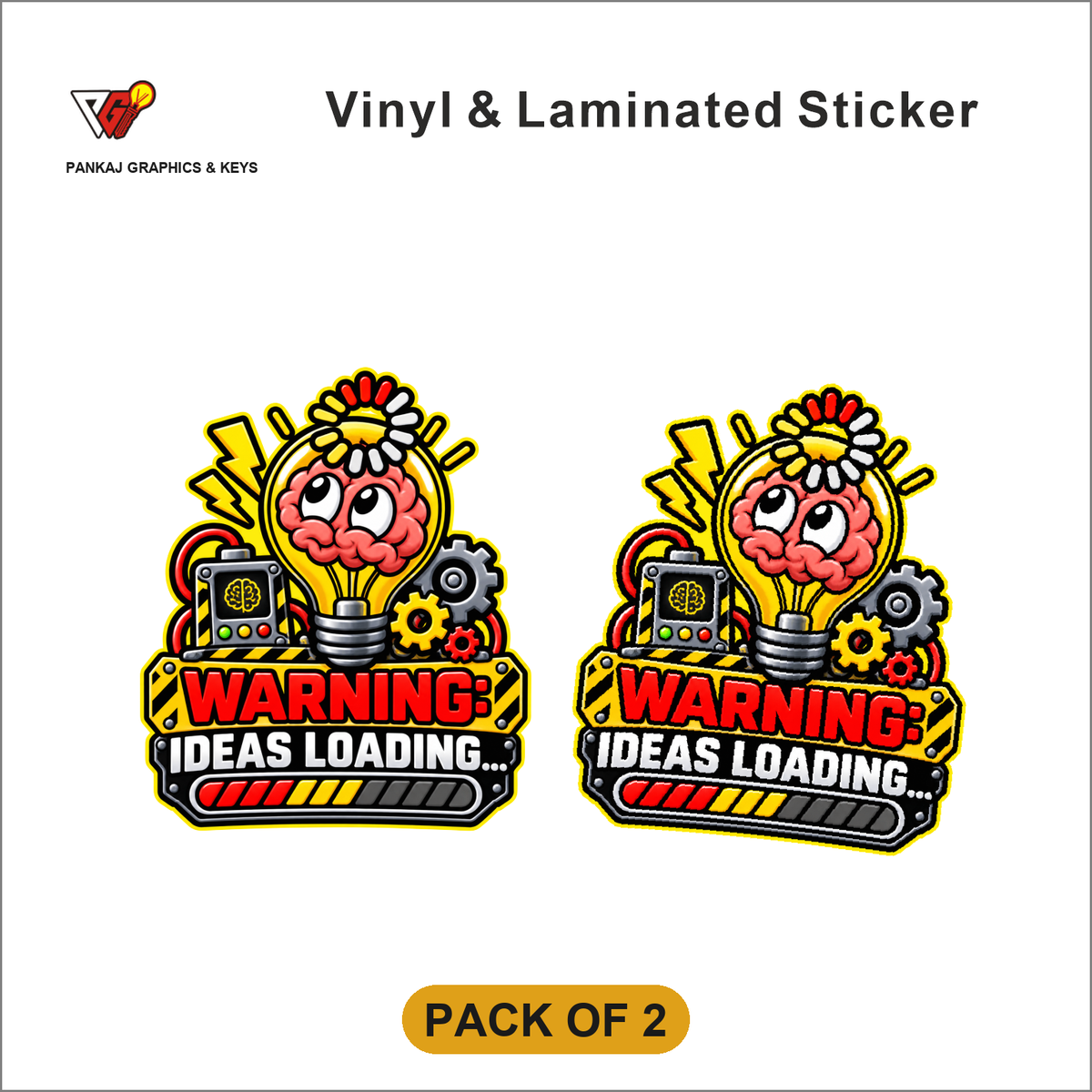Warning - Ideas Loading sticker - Pack of 2