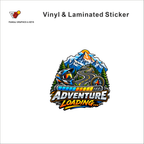 Adventure Loading funny helmet sticker - matte laminated vinyl