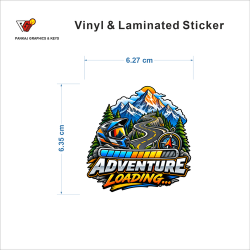 Adventure Loading sticker size 6.27 cm x 6.35 cm