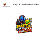 Safety First... Mostly funny helmet sticker - matte laminated vinyl