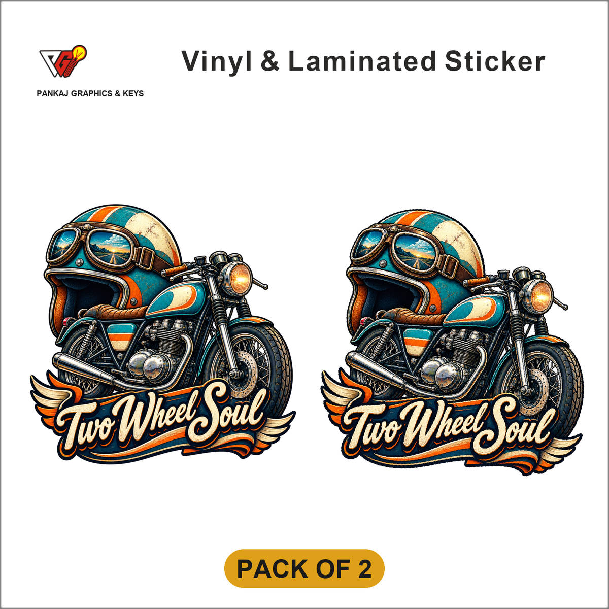 Two Wheel Soul sticker - Pack of 2