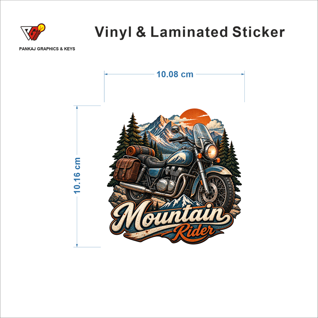 Mountain Rider sticker size 10.08 cm x 10.16 cm