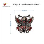 Born To Ride sticker size 10.20 cm x 10.16 cm