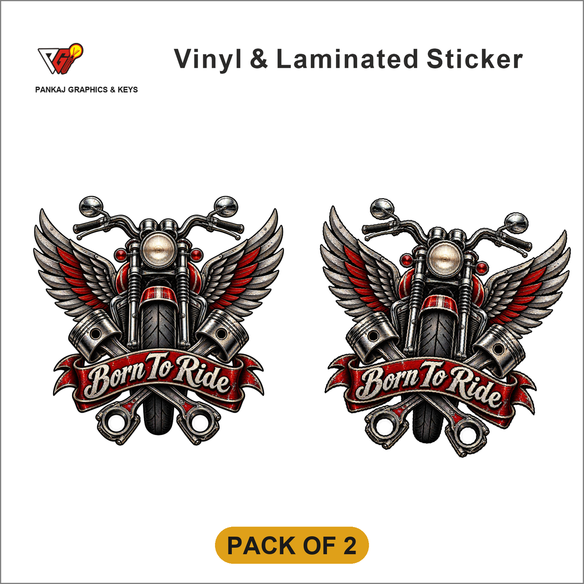 Born To Ride sticker - Pack of 2