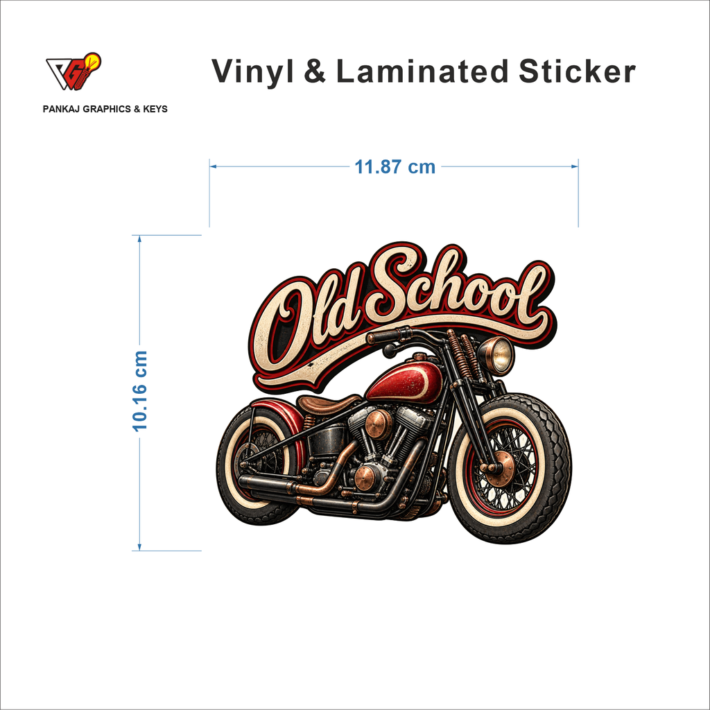 Old School sticker size 11.87 cm x 10.16 cm