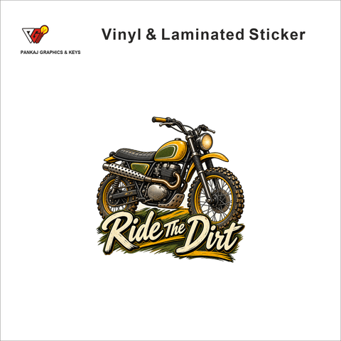 Ride The Dirt vintage rider sticker - matte laminated vinyl