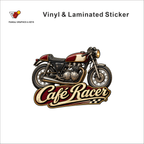 Cafe Racer vintage rider sticker - matte laminated vinyl