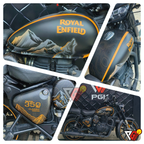 Royal Enfield Classic 350 Reborn gold wolf wrap