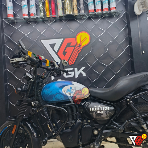 Royal Enfield Hunter 350 mountain camp wrap
