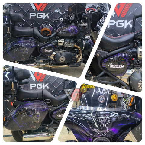 Royal Enfield Super Meteor 650 Wakanda Forever wrap